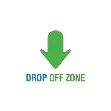 Green checkmark icon with drop off zone text.