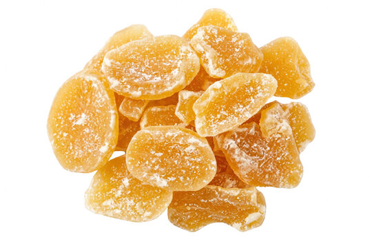 Crystallized Ginger Slices Covered with Sugar Crystals