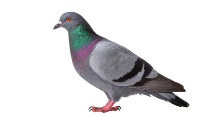 Fototapeta premium Rock dove pigeon with iridescent neck feathers