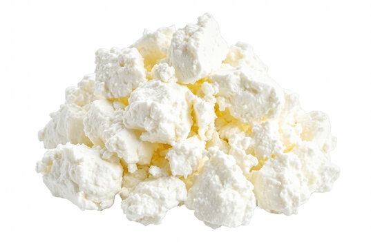 Heap Of Fresh White Crumbled Cheese
