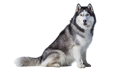 Siberian Husky dog with heterochromia sitting © Anna