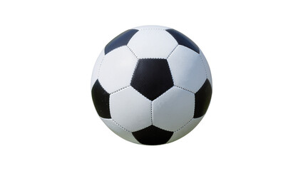 Naklejka premium Classic black and white soccer ball with pentagonal and hexagonal panels