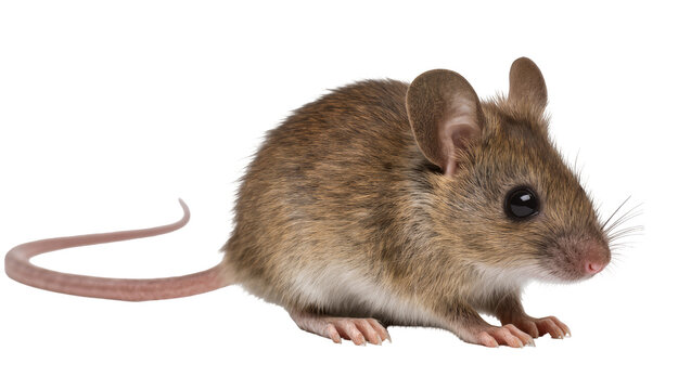 Small brown mouse with long tail and large ears