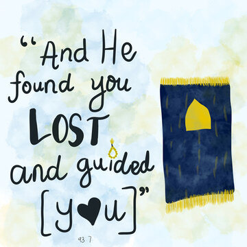 Quranic verses He found you lost and guided you perfect stickers for Muslim to use as wallpaper or sticker 