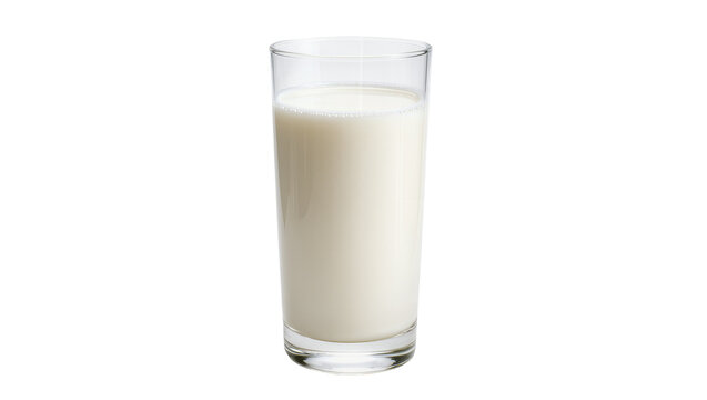 Tall glass of fresh white milk with foam