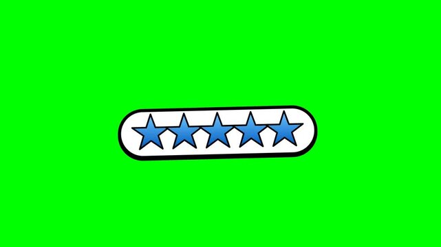 Blue Star Progress Bar UI Element Green Screen Motion Graphics Loop