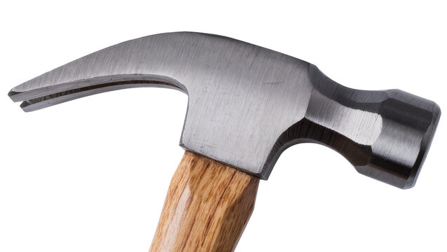 Metal claw hammer with wooden handle