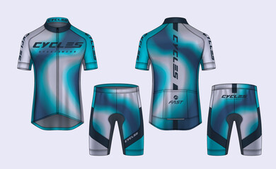 Naklejka premium Cycling Jerseys mockup,t-shirt sport design template,uniform for bicycle apparel.