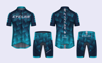 Naklejka premium Cycling Jerseys mockup,t-shirt sport design template,uniform for bicycle apparel.