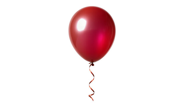 Shiny red balloon with curly ribbon