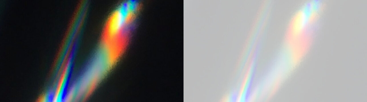 Crystal glass rainbow overlay with diamond sparkle, optical prism glow, luminous lens flare, bright refraction effects and transparent decorative background composition