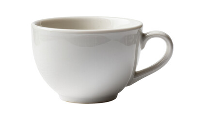 Simple white ceramic teacup with handle