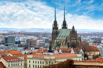 Fototapeta premium Petrov, Cathedral of St. Peter and Paul. City of Brno - Czech Republic - Europe.
