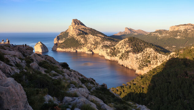 Es Colomer Viewpoint, Formentor Peninsula, Pollensa Bay, Comarca Sierra de Tramuntana, Mediterranean Sea, Mallorca, Islas Baleares, Spain, Europe