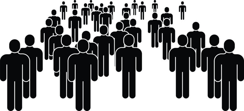 People Silhouettes Representing Population, Society and Human Community Concepts