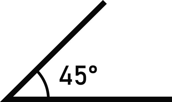 45 Degree Angle Diagram Geometry Illustration Acute Angle Measurement Vector