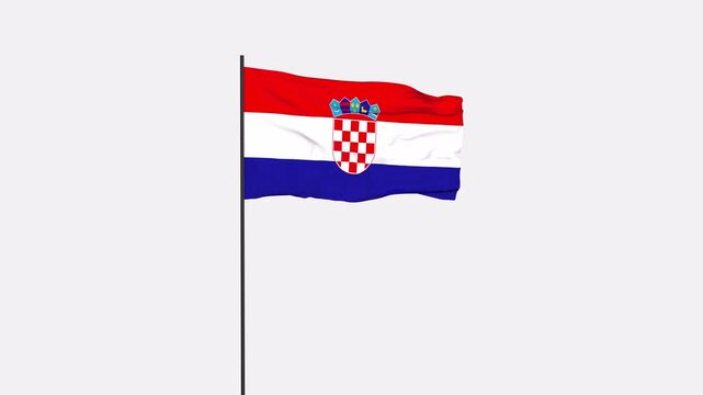 Croatia Flag Animation 4K Transparent Background with Alpha Channel