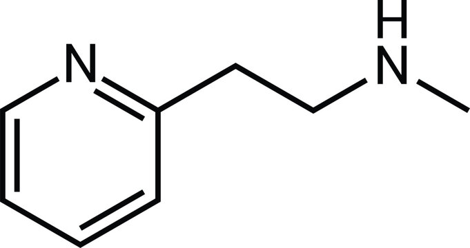 N Methyl 2 Pyridylethylamine Chemical Structure Organic Compound Molecule Diagram