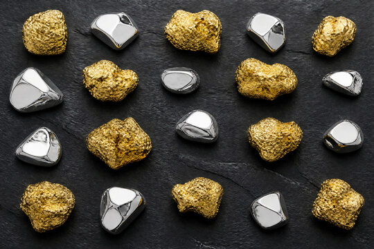 pepite di argento e oro