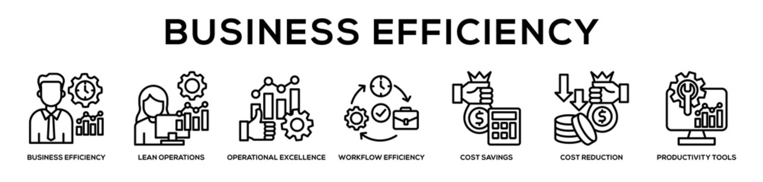 Operational Efficiency web banner icon illustration concept