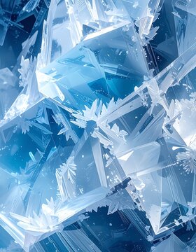 Close-up of crystalline ice structure.