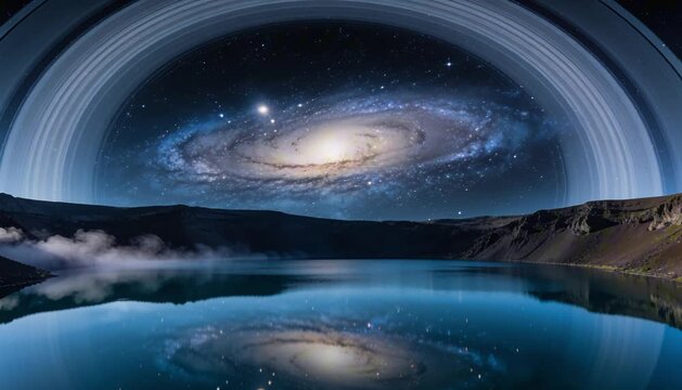 clean and sharp time lapse of andromeda galaxy moving slowly across deep indigo night sky perfect for Camping and Outdoor Adventure