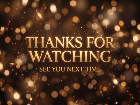 festive gold thanks watching outro card modern video end screen light flares
