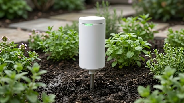 Smart Gardening Soil Moisture Sensor for IoT Plant Care Illustration