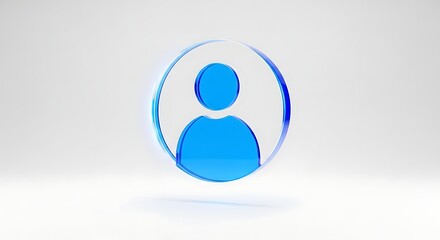 Obraz premium Blue silhouette icon of a person.