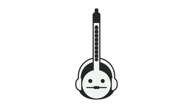 Minimalist Saz Instrument Icon - Middle Eastern Stringed Music