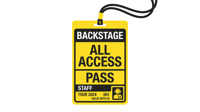 All Access Backstage Pass for Tour 2024 Staff - VIP Event ID Badge