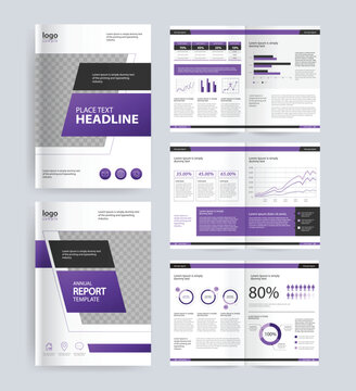 Business Brochure Template Layout design with Data Analytics Report Pages and Infographic with editable A4 document design. Suitable for corporate reports, business proposals,