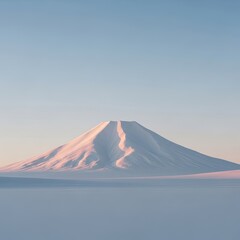 Fototapeta premium Majestic snow covered mountain peak at dawn.