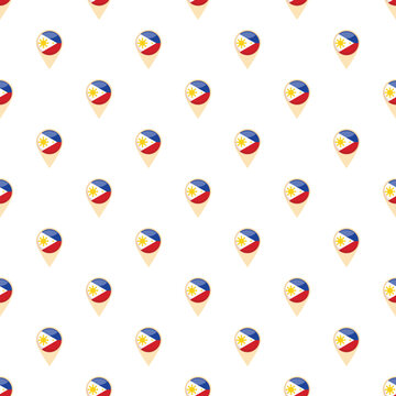 Philippines flag map pins creating a continuous country navigation pattern