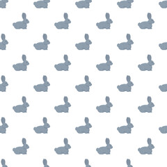 Fototapeta premium Adorable bunny characters forming a repetitive flat vector illustration for textile or wallpaper