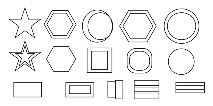 Geometric shapes outlines