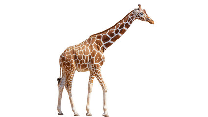 Giraffe walking full body, brown and white spotted pattern © Jonas