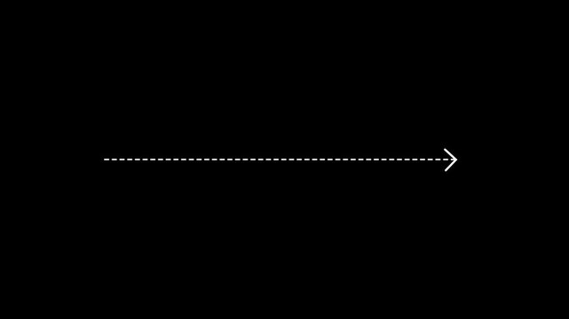 loading bar dotted line arrow animation to indicate an object. dot arrow icon right direction 4k video.