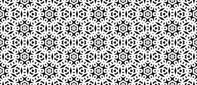 Seamless Abstract Geometric Monochrome Style Pattern Background