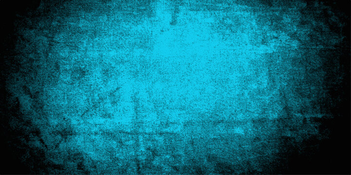 Blue grunge textured background with dark vintage wall style and aged paint grunge effect surface design