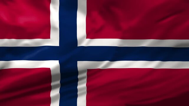 Flag of the Norway waving animation. looping National France flag animation background 4k
