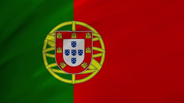 Flag of the portugal waving animation. looping National France flag animation background 4k
