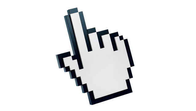 Pixelated cursor hand pointer icon