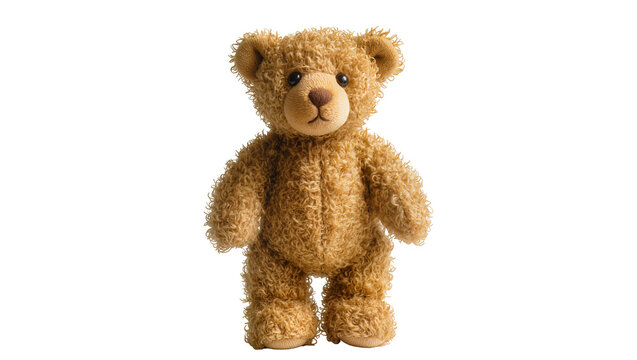 Fluffy curly brown teddy bear toy