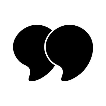 Double Quote Mark Speech Bubble Silhouette Vector Icon