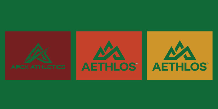 Modern Mountain Letter A Logo Set Vector Collection.