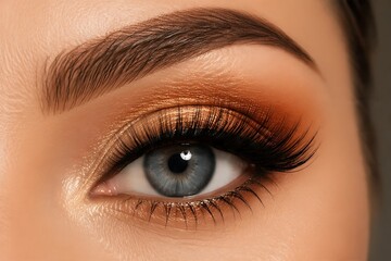 Fototapeta premium Extreme close up macro shot of beautiful female blue eye