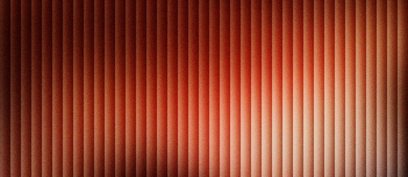 Industrial corrugated metal texture in warm copper tones, vertical ribbed steel panel background with soft lighting, metallic bronze surface for architectural design and modern construction.