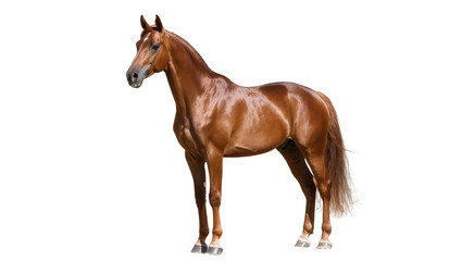 Obraz premium Brown horse with white blaze on forehead standing