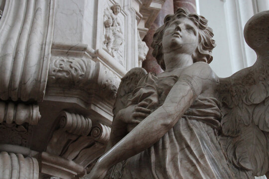 statue of an angel in a church (marienkirche) in berlin in germany  